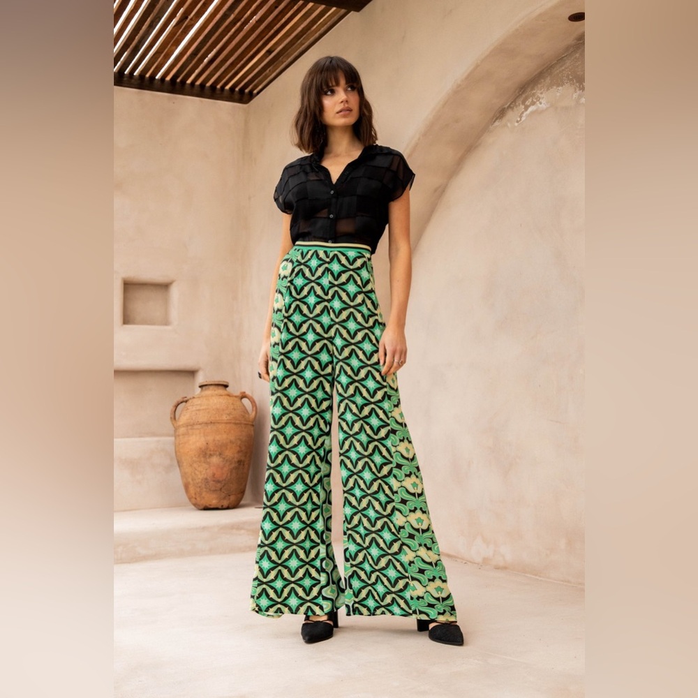 Nine Lives Bazaar Jade Palazzo Pants
